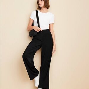 Lou & Grey Black Wide Leg Knit Pants